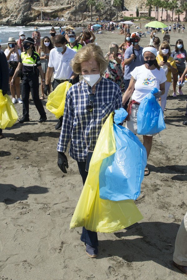 Queen Sofia Of Spain Attends The International Beach Cleanup Day