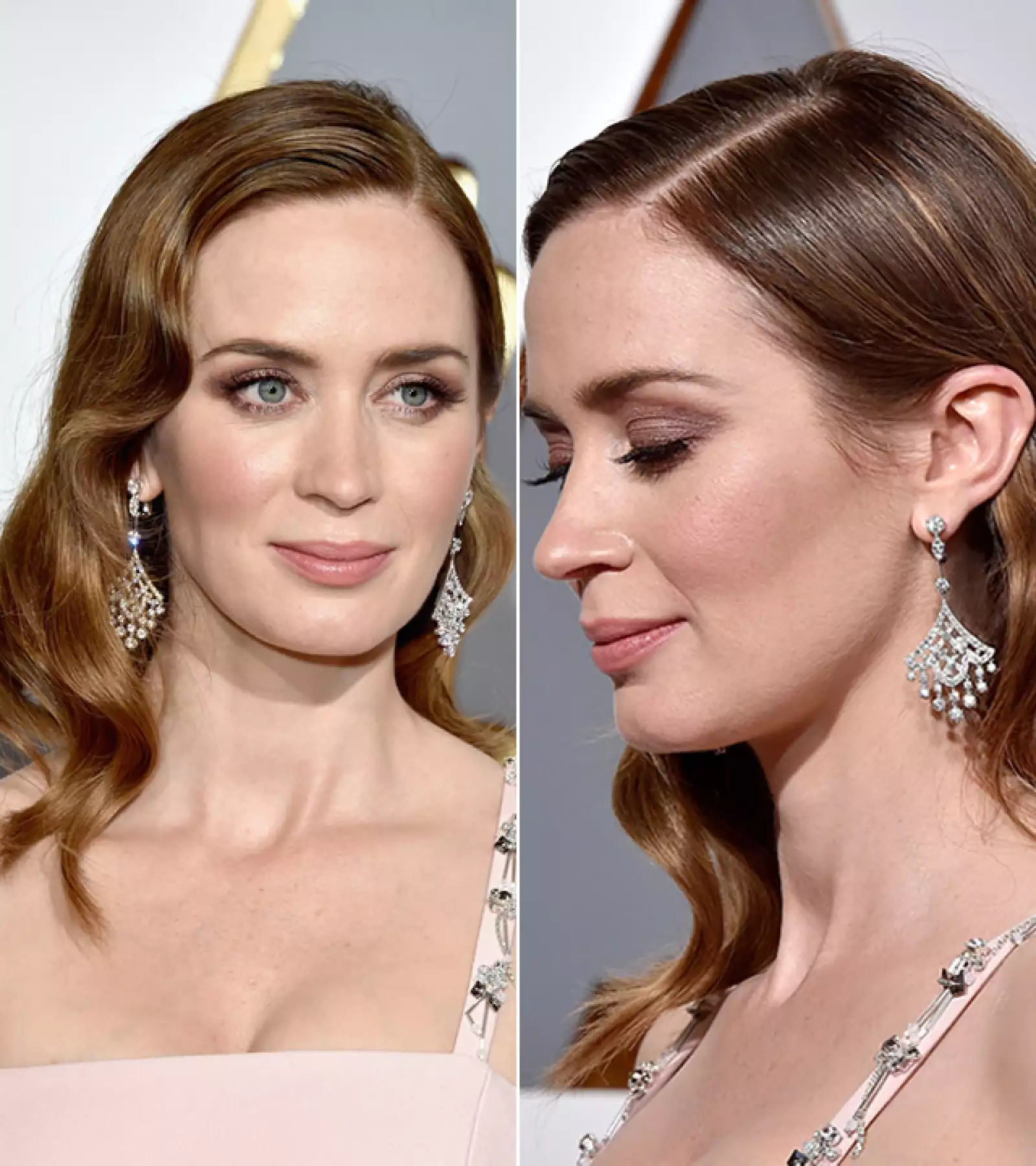 Emily Blunt tenía un pregnant glow maravilloso, que junto con sus ondas en el pelo tipo Old Hollywood, las sombras metálicas y labios nude, hicieron que luciera mejor que nunca.