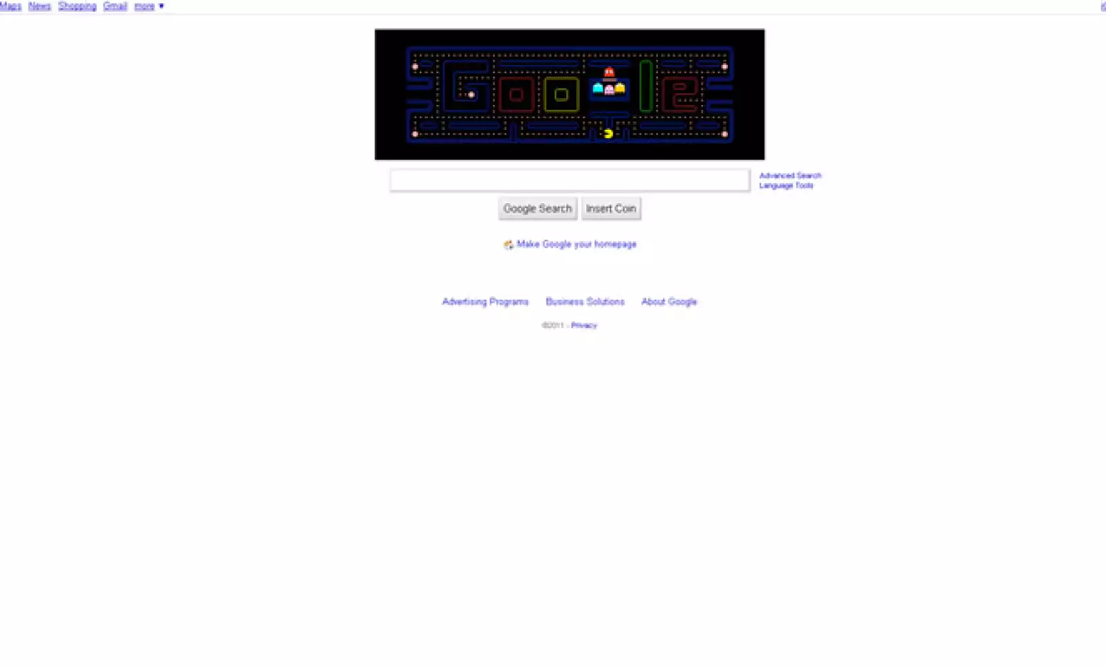 En la liga ‘www.google.com/pacman’ puedes revivir la experiencia del famoso juego.