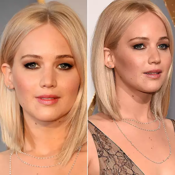 Jennifer Lawrence mantuvo su beauty look natural para la ocasión. Llevó el pelo suelto y lacio, luciendo su bob de manera increíble. Remarcó los ojos con delineado negro, y llevó los labios en un tono rosa nude.