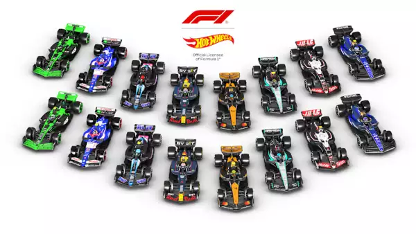 Foto de la colección completa de los 20 carritos de Hot Wheels y F1.