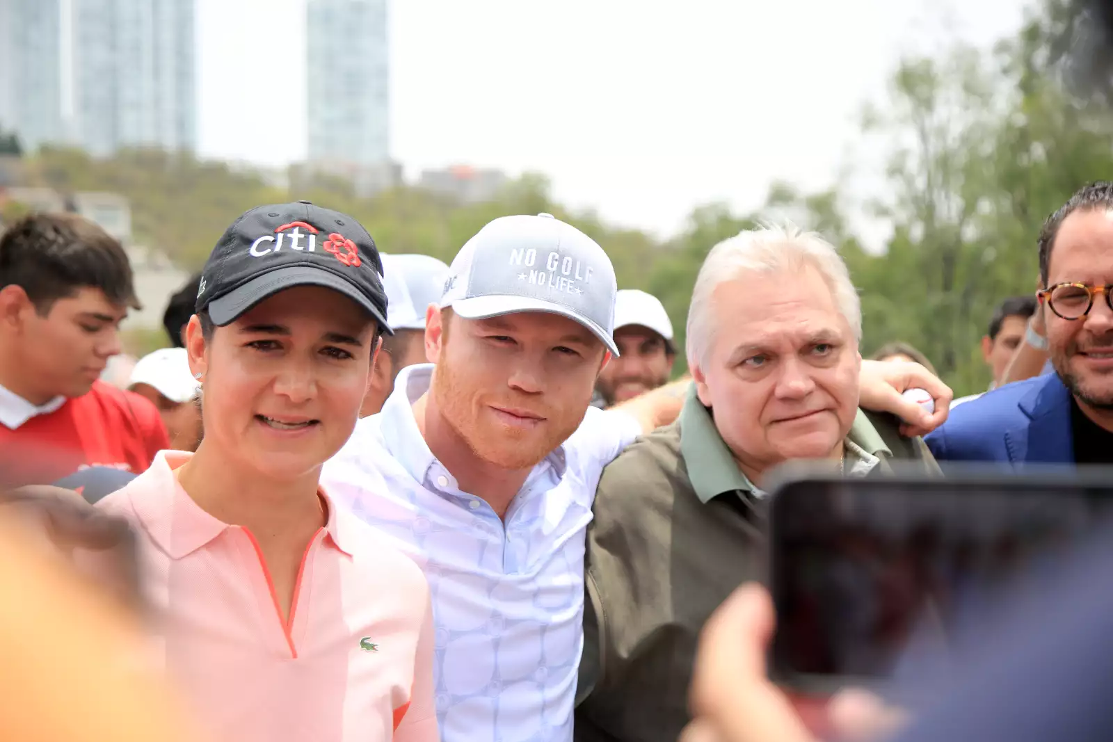 Lorena Ochoa, Saúl 'Canelo' Álvarez y Carlos Bremer