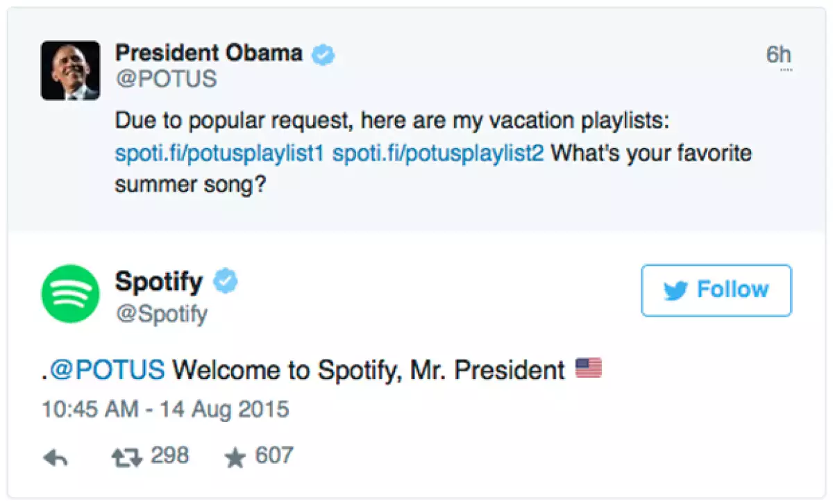 La Casa Blanca compartió dos listas con canciones que acompañaran al Presidente en el día y noche.