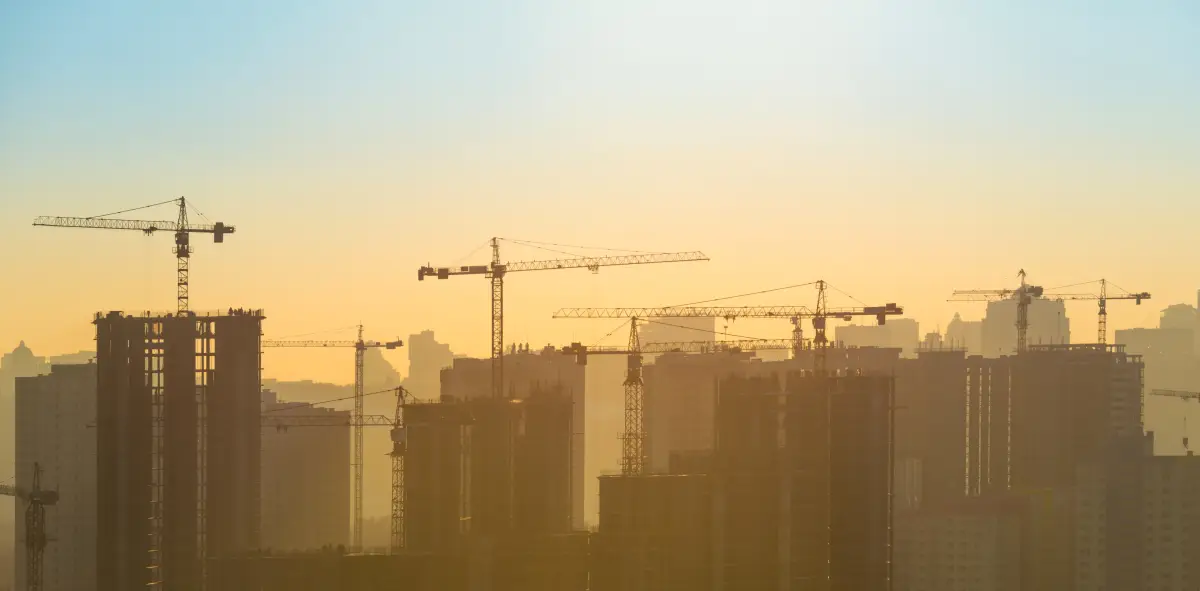 Construction site with cranes