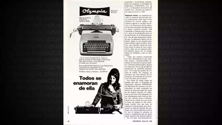 Olympia era una de las marcas líderes en máquinas de escribir en aquellos años.