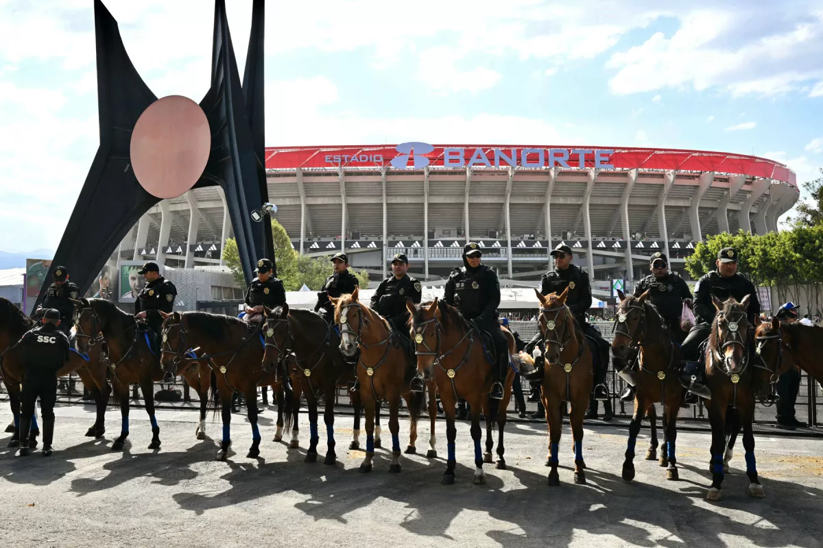 Operativo de seguridad en el Estadio Banorte por el partido México vs Portugual