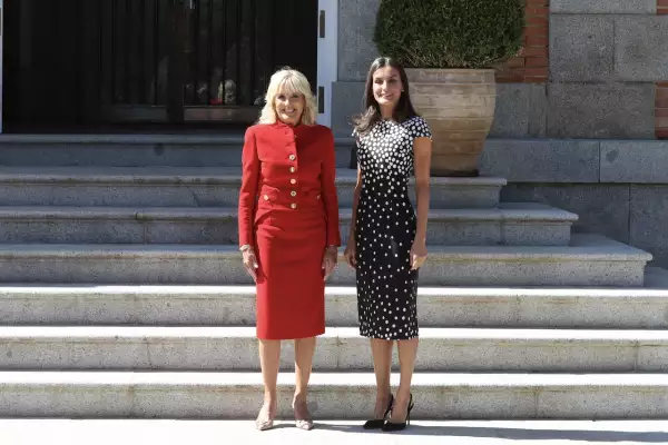 Queen Letizia and First Lady Jill Biden Meet At Zarzuela Palace