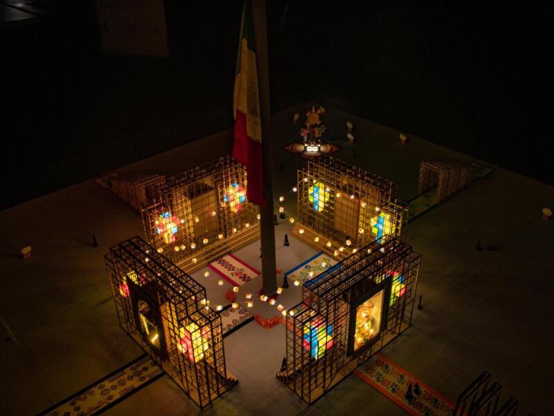 Maqueta de la mega ofrenda que podrás recorrer en el Zócalo del 1 al 10 de noviembre.