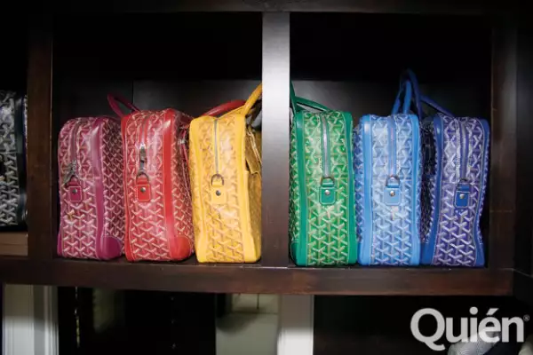 Algo que amaba Christian era su colección de portafolios de Goyard en varios colores.