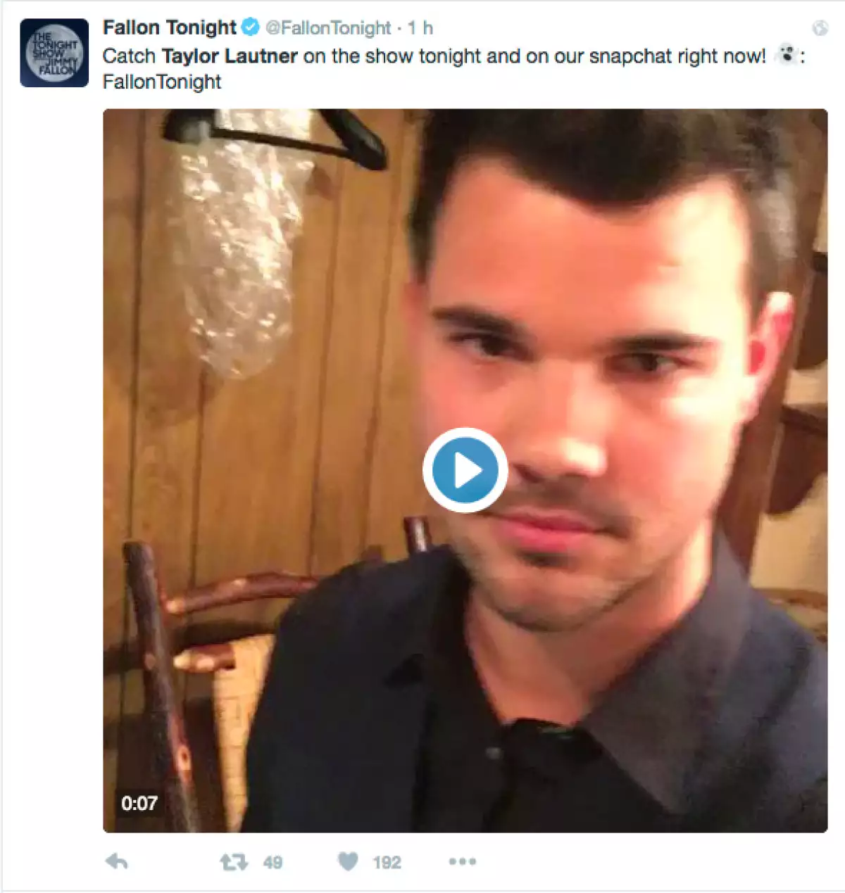 En el snapchat de Fallon, Taylor no se con sobrepeso.