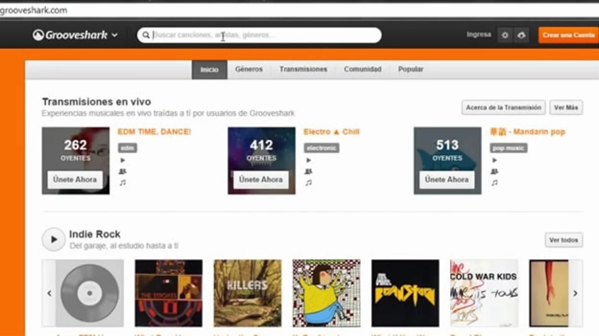 El servicio de música en línea era gratuito y permitía crear bibliotecas musicales