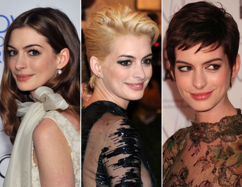Anne Hathaway, guapa con el pelo corto.