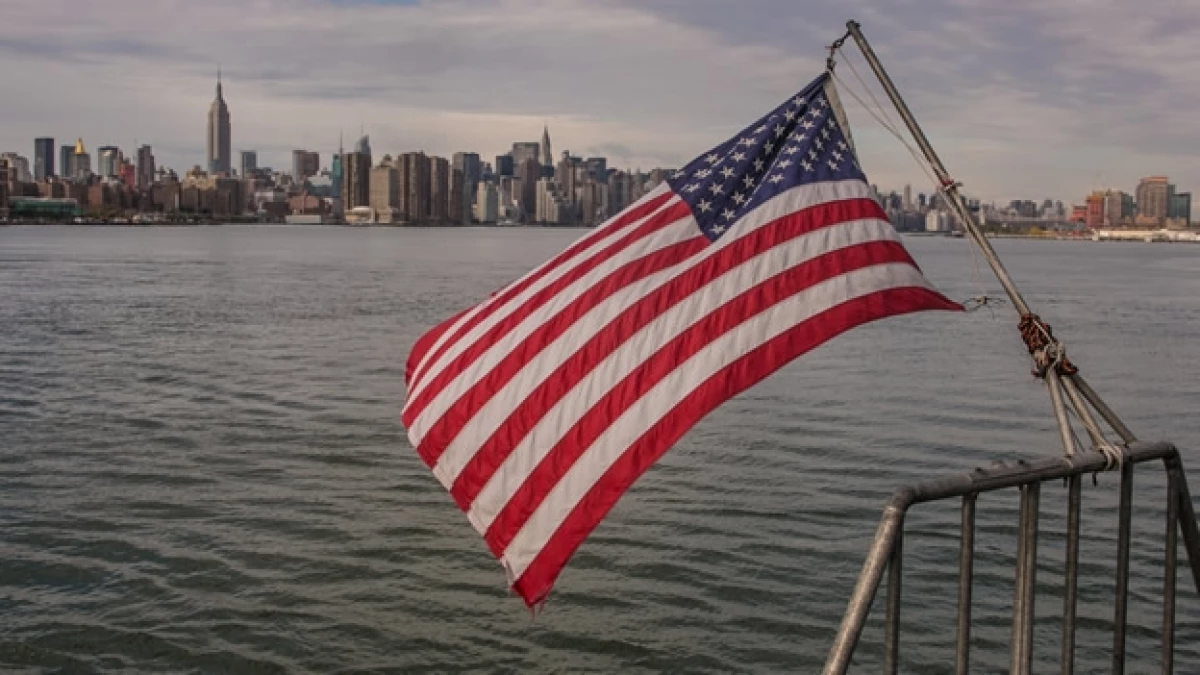 Una bandera de Estados Unidos en Nueva York