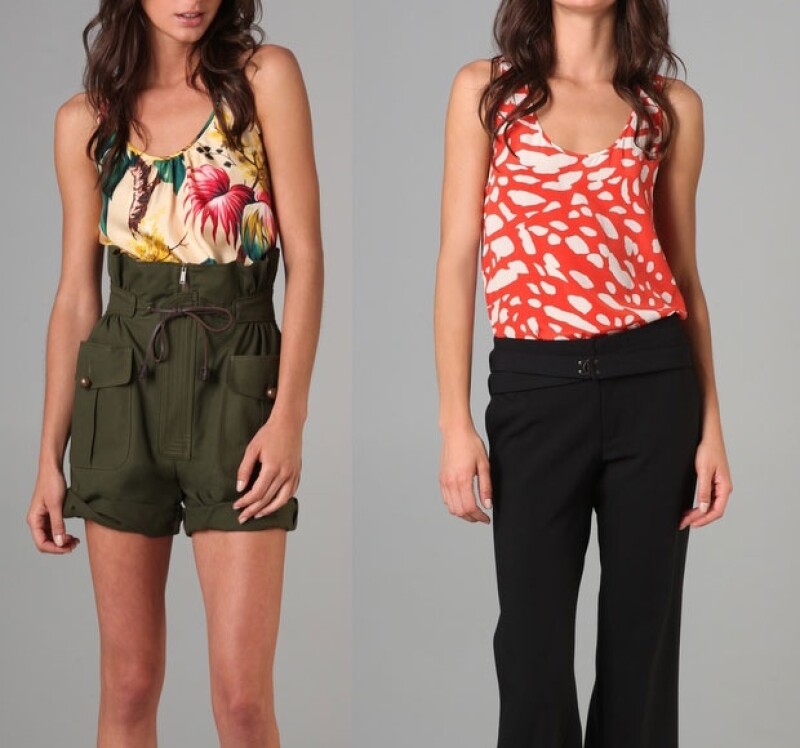 Aquí dos blusas con diferentes gráficos. A la izquierda un diseño de Thakoon y a la derecha uno de DSQUARED2.