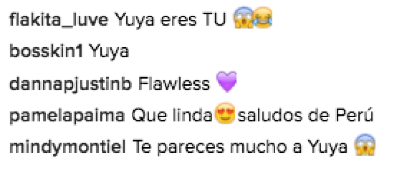 Varios usuarios de Instagram compararon el look de Danna con el de la vlogger, Yuya.