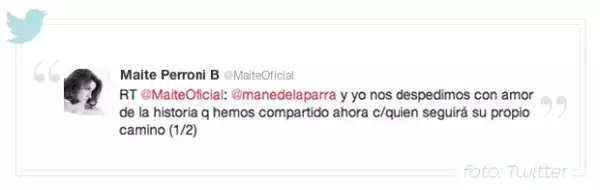 Maite Perroni dio la noticia por Twitter.