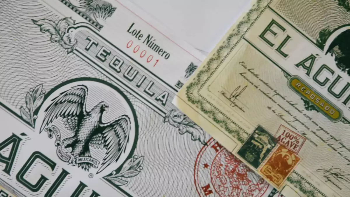 La etiqueta está inspirada en títulos accionarios mineros del siglo XIX