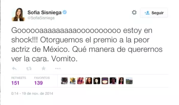 Sofía Sisniega escribió varios tuits en los que compartía su incredulidad ante los argumentos de la primera dama.