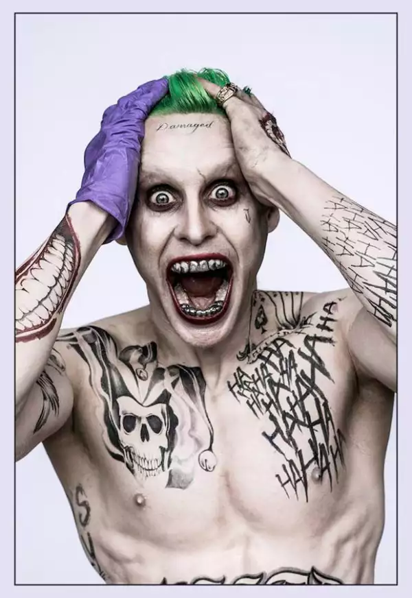 Este es el aspecto final de Jared Leto, el asesino psicópata enemigo de Batman.