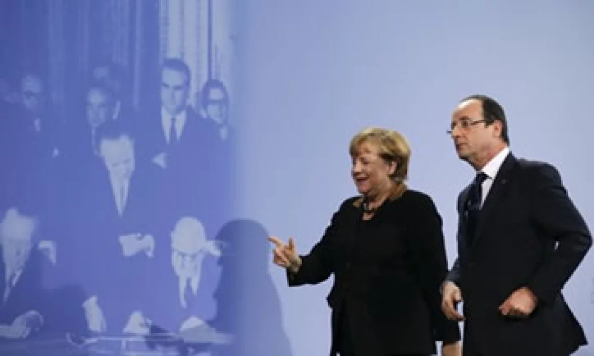 Merkel y Hollande se reunieron ante el quincuagésimo aniversario del pacto del Elíseo. (Foto: Reuters)