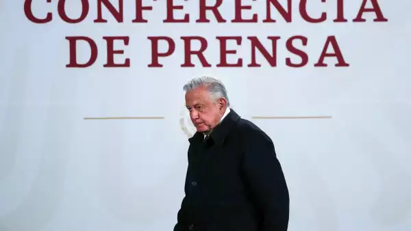 Andrés Manuel Lopez Obrador durante la conferencia mañanera en Palacio Nacional