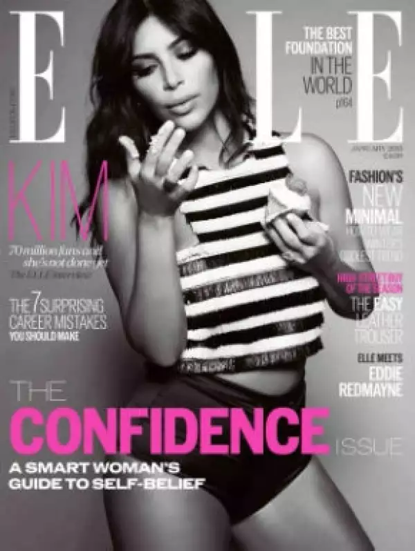 Kim en su primera triple portada para Elle.