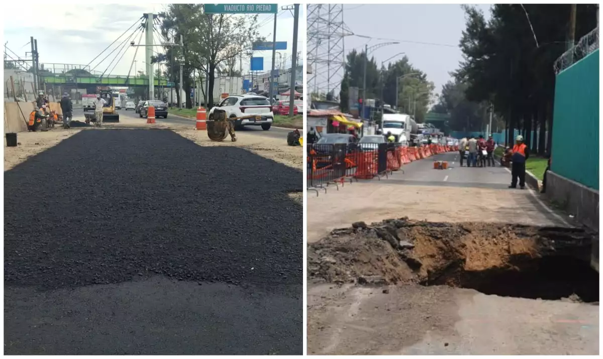 Un nuevo socavón se abrió ahora en Periférico
