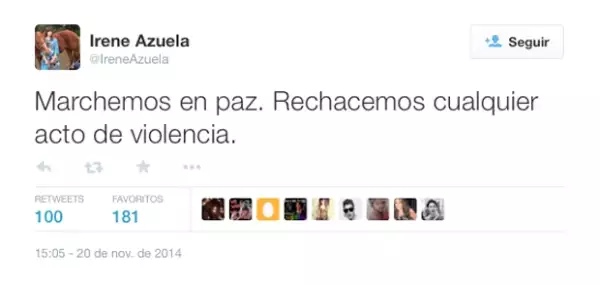 Irene Azuela recomendó una marcha pacífica.