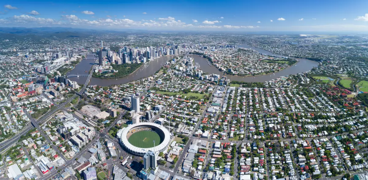 Brisbane Aerial Panorama, Queensland, Australia