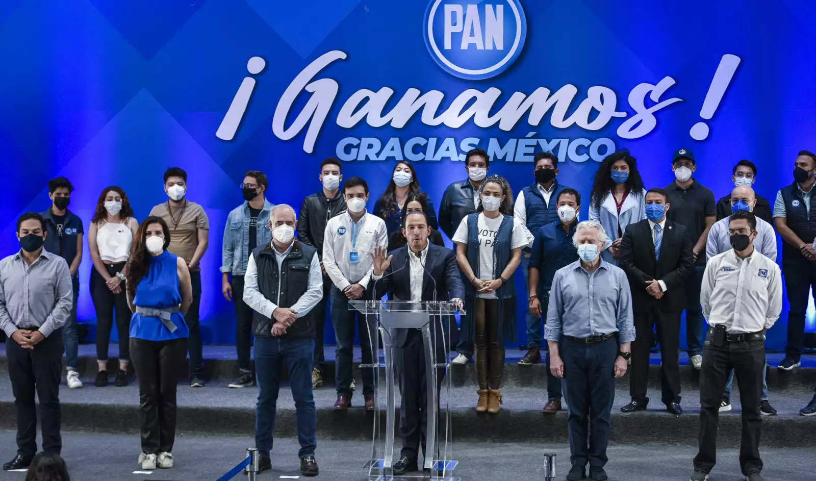 Marko Cortés dirigente.Nacional del PAN en conferencia de prensa