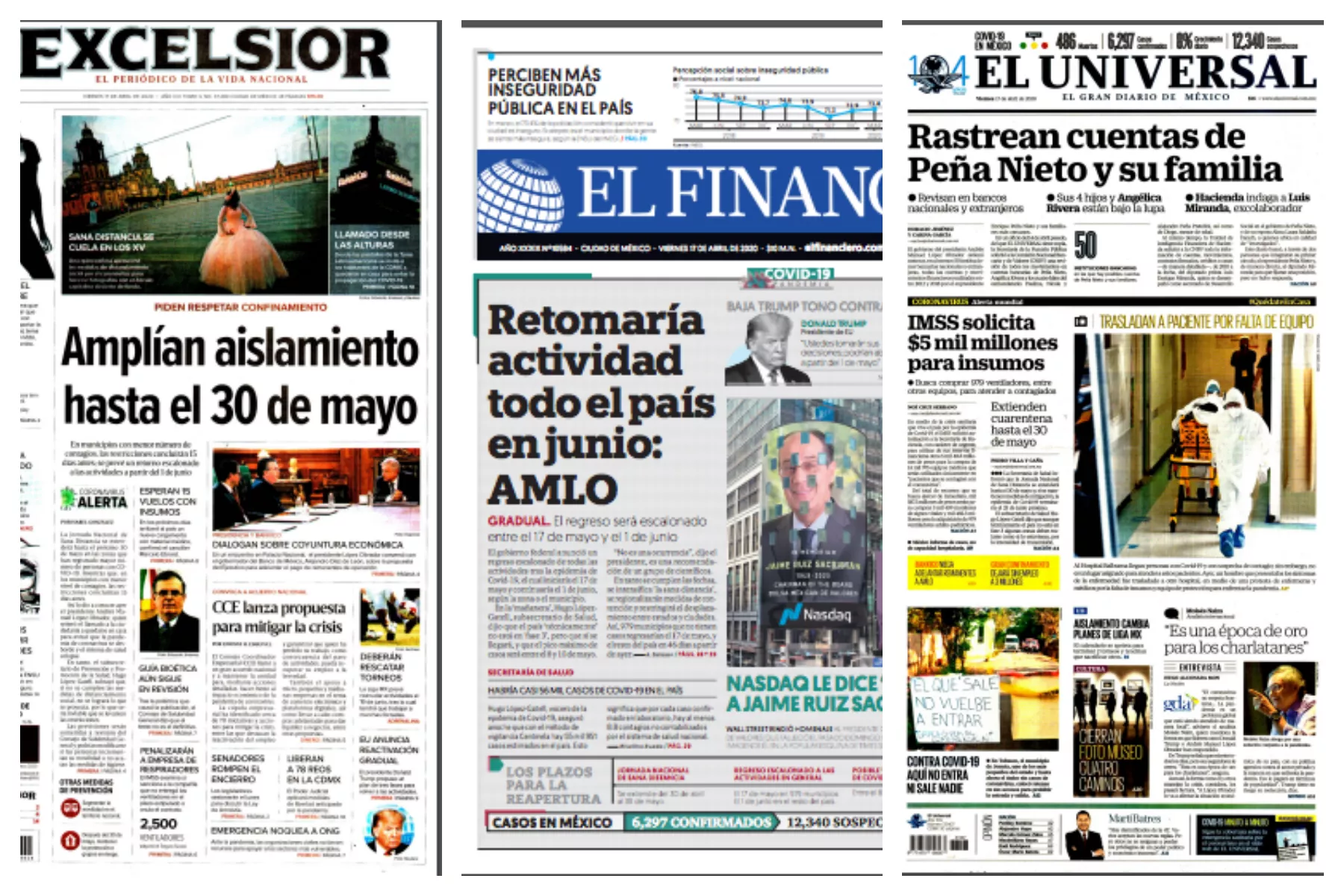 Portadas del 17 de abril de 2020