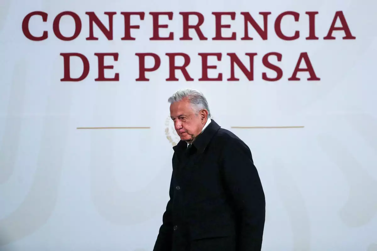 Andrés Manuel Lopez Obrador durante la conferencia mañanera en Palacio Nacional