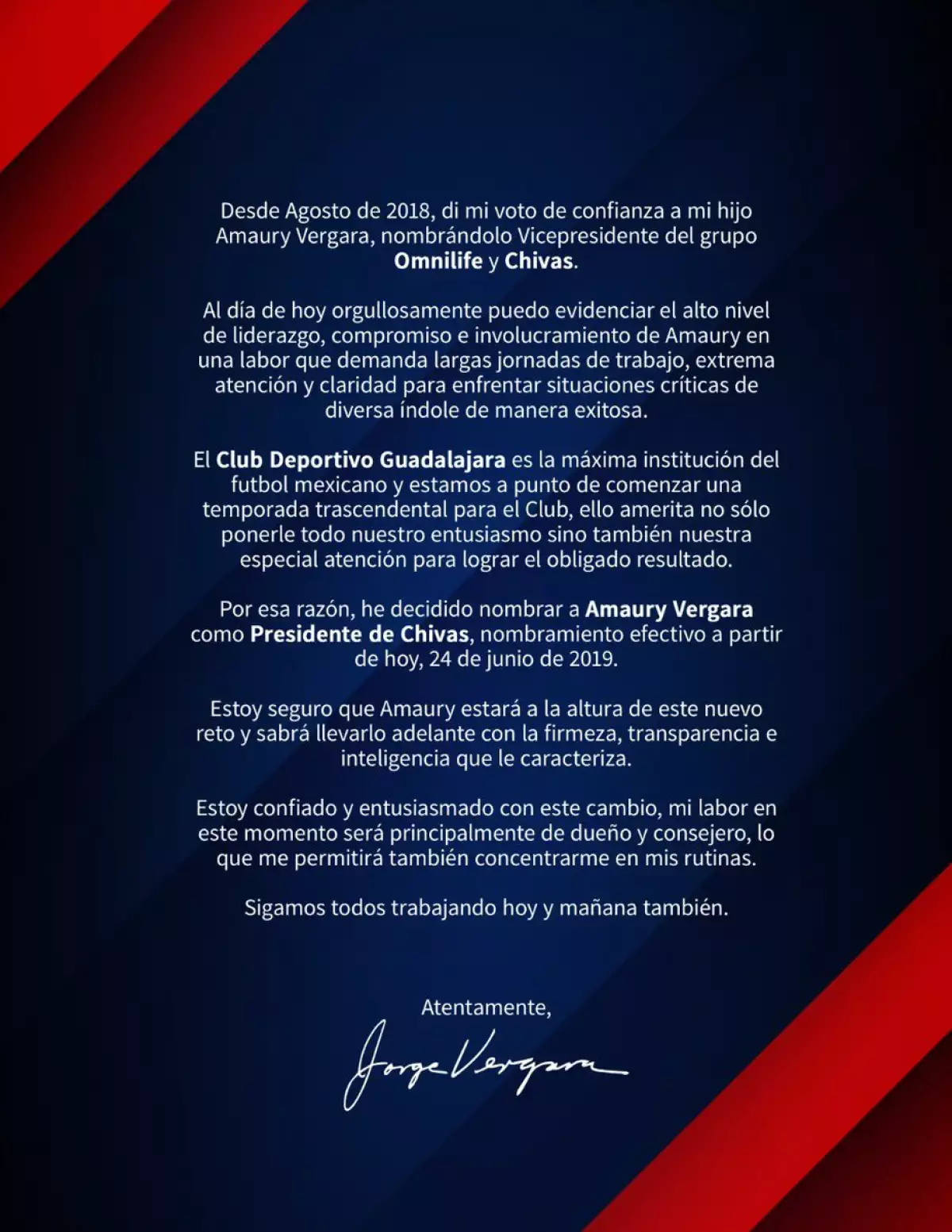 Comunicado, Chivas Omnilife