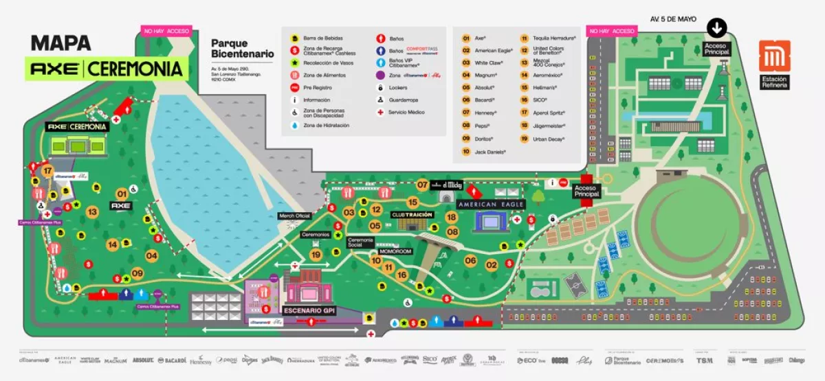 mapa ceremonia parque bicentenario