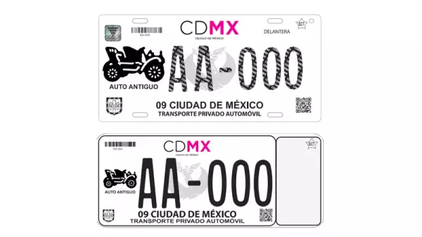 En la parte delantera las placas contendrá una imagen de un vehículo antiguo.