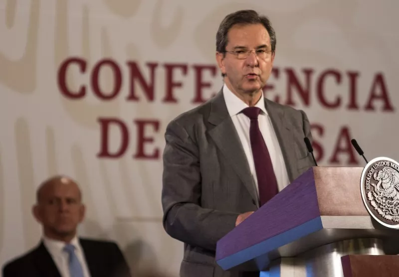 Esteban Moctezuma Barragán, titular de la Secretaría de Educación Pública, en la conferencia matutina del día de hoy, en la que se anunció el inicio de la Fase Tres de la Contingencia Sanitaria por la pandemia de COVID-19.