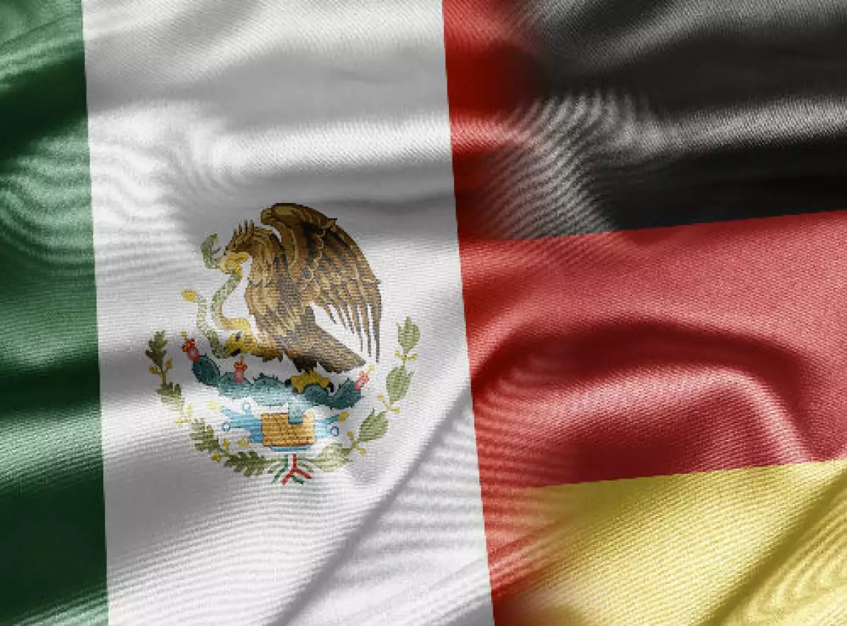 banderas de M�xico y Alemania