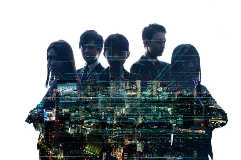 Group of businessperson and digital technology concept.