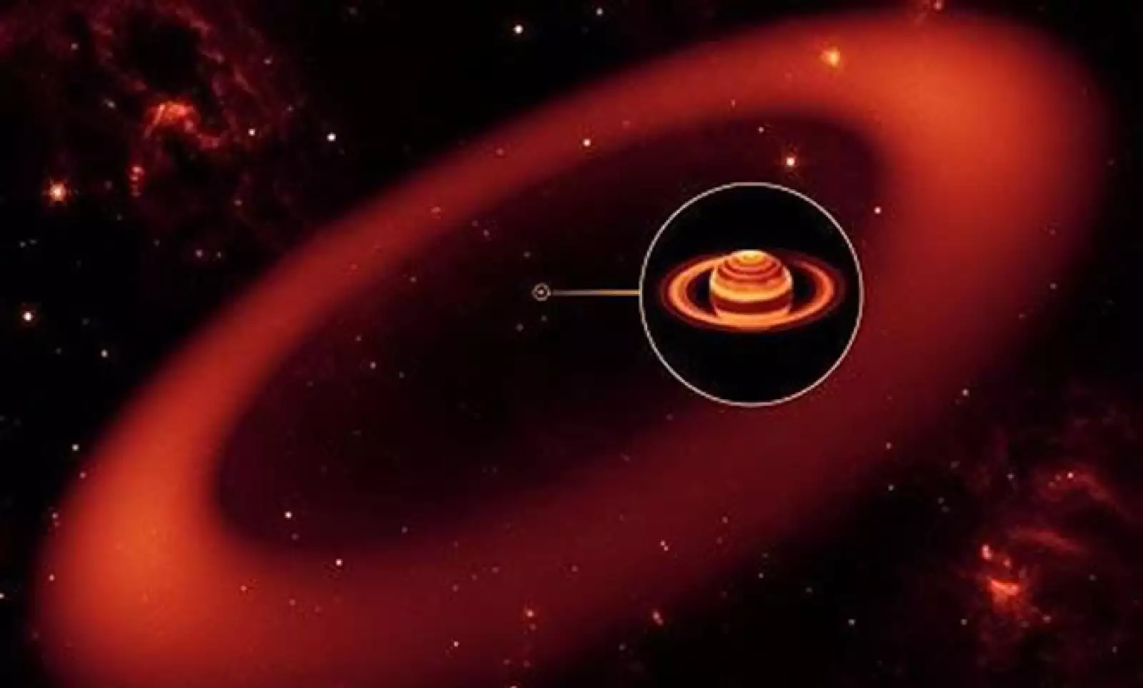 El miércoles, el Laboratorio de Propulsión a Chorro de la NASA anunció el descubrimiento del anillo más grande jamás visto (se llenaría con mil millones de planetas Tierras) alrededor de Saturno por el telescopio espacial Spitzer.