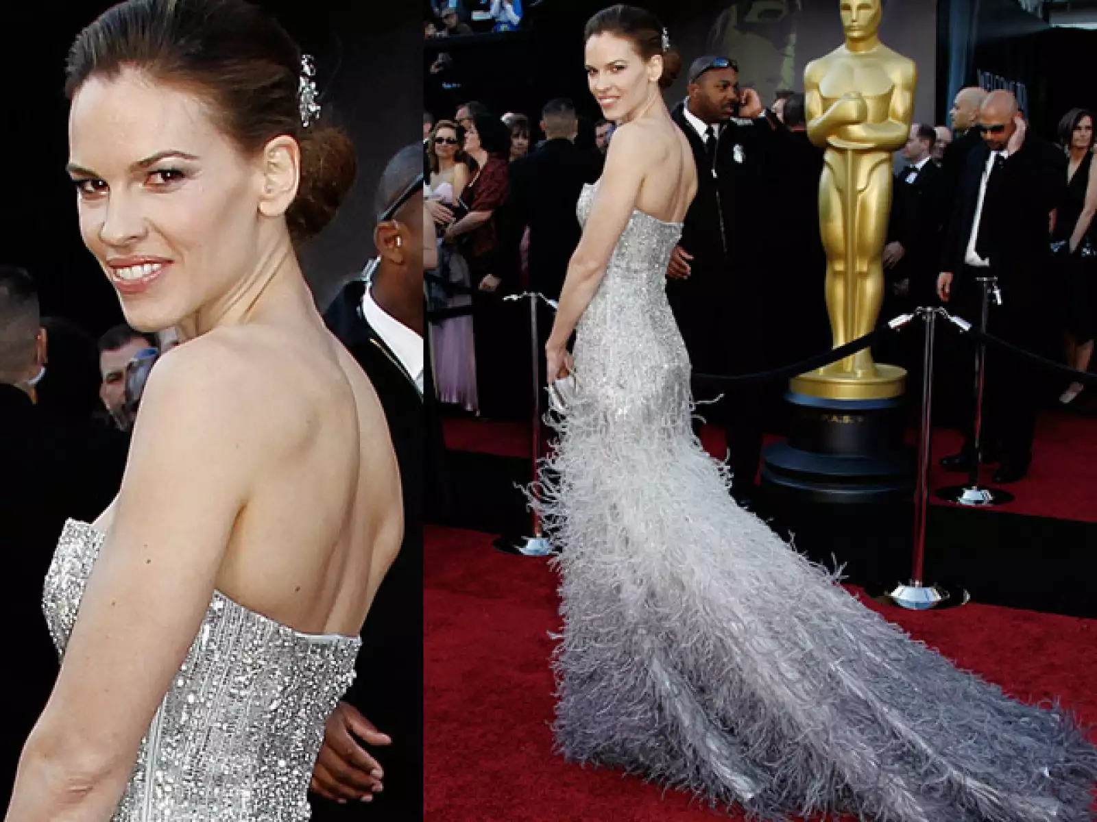 Hilary Swank en Gucci.