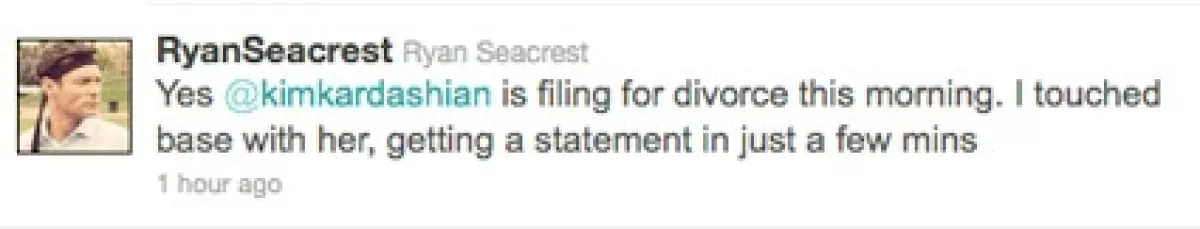 Ryan Seacrest afirma que sí es un hecho que Kim solicitó el divorcio.