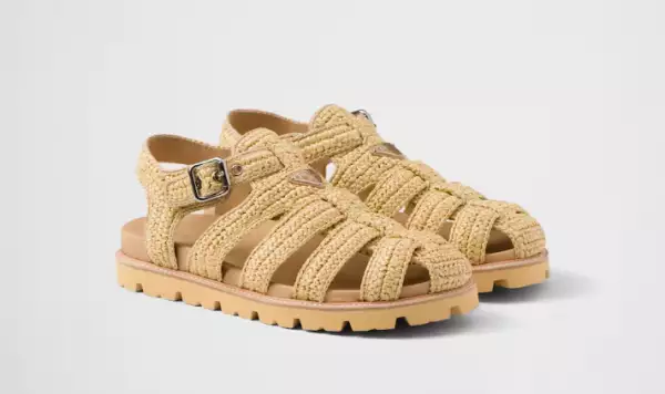 sandalias cangrejeras prada de crochet