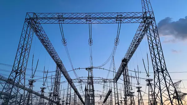 electric transmission lines. Electricity. Energy industry.