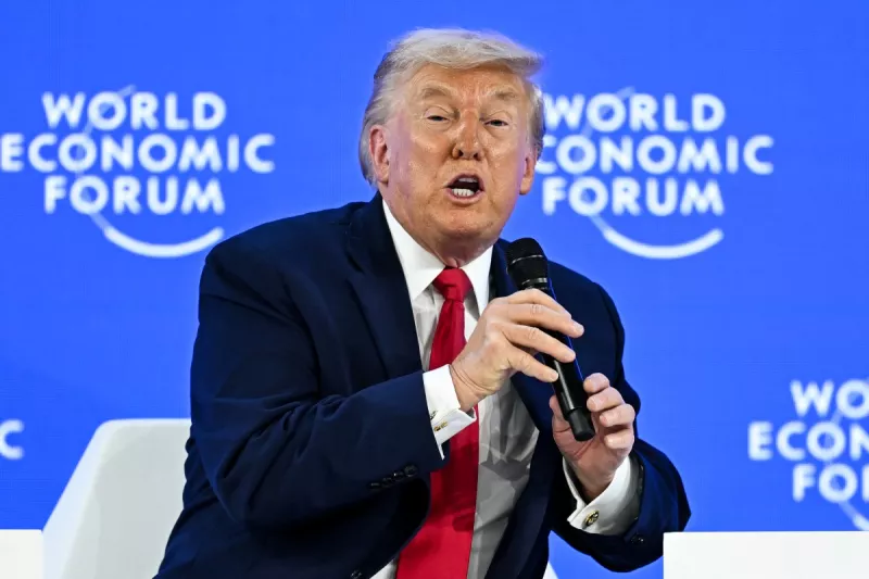 El presidente de los Estados Unidos, Donald Trump, habla durante la reunión anual del Foro Económico Mundial (FEM) en Davos el 21 de enero de 2026. El Foro Económico Mundial tiene lugar en Davos del 19 al 23 de enero de 2026.