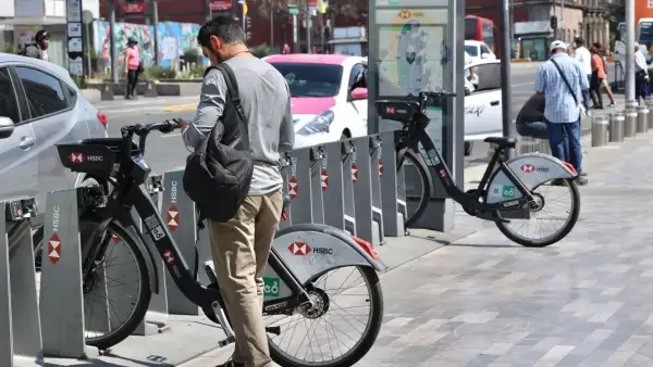 Estación de Ecobici en la CDMX.