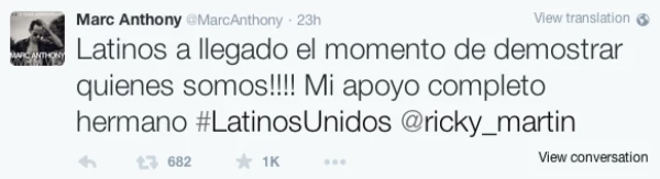 El ex esposo de Jennifer Lopez también apoyó a Ricky.