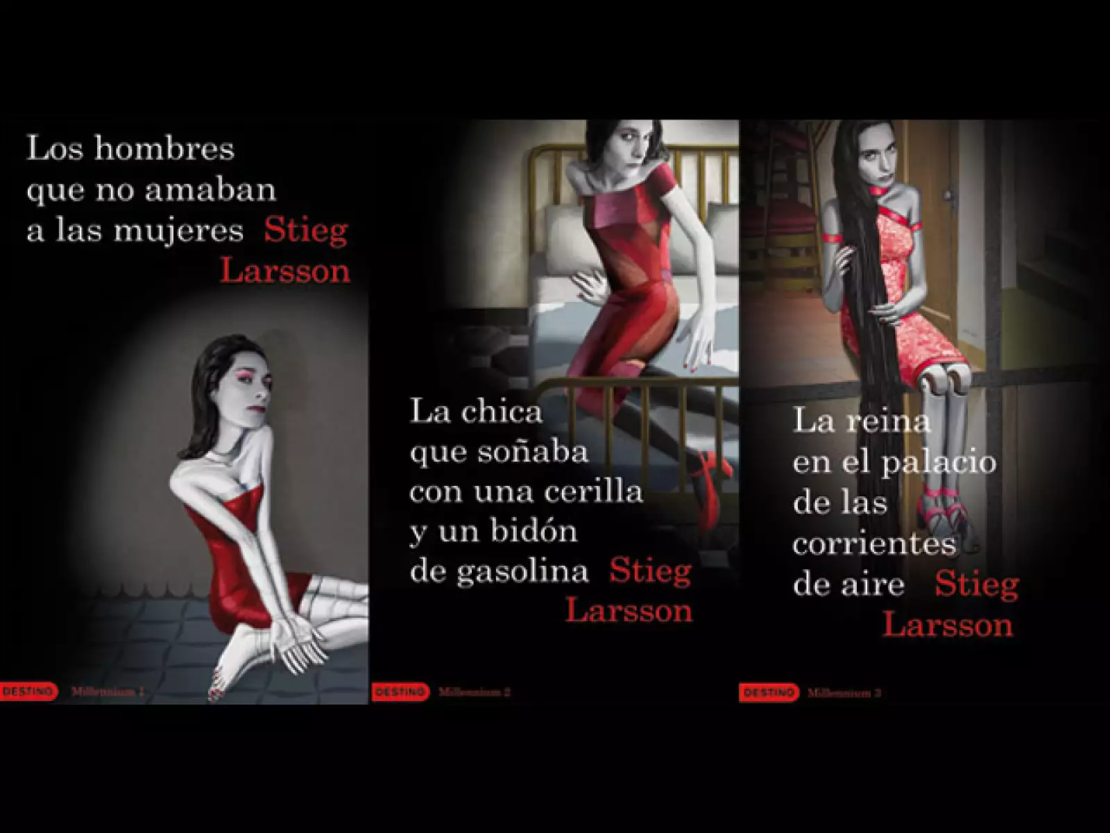 SERIE MILLENIUM, de Stieg Larsson. El autor saltó a la fama después de su muerte al publicarse la trilogía: `Los hombres que no amaban a las mujeres´, `La chica que soñaba con un cerillo y un galón de gasolina´ y `La reina en el palacio de las corrientes de aire´. Las novelas negras tienen como protagonistas a una hacker de nombre Lisbeth Salander  y al periodista Mikael Blomkvist.