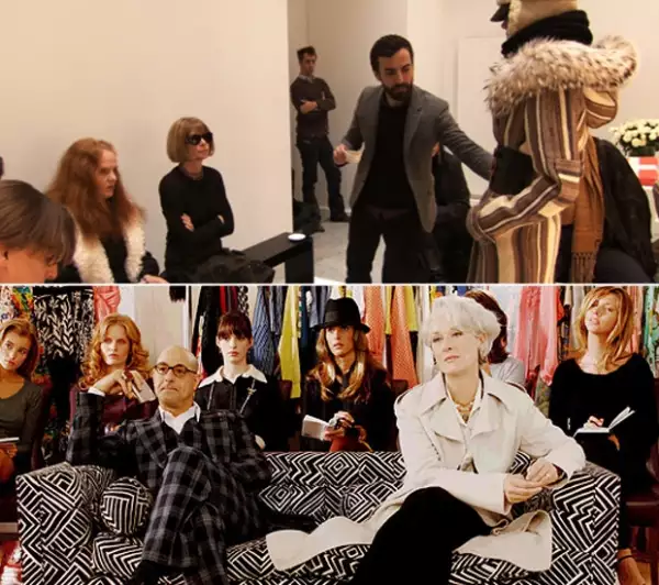 Anna y Miranda tienen la capacidad de hacer temblar a los diseñadores que le muestran sus colecciones de ropa, por lo que sus asistentes están atentos y a la altura de la ocasión en todo momento.