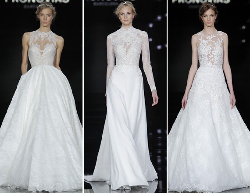 Los bodices de encaje y faldas en A fueron de las principales tendencias para 2017.