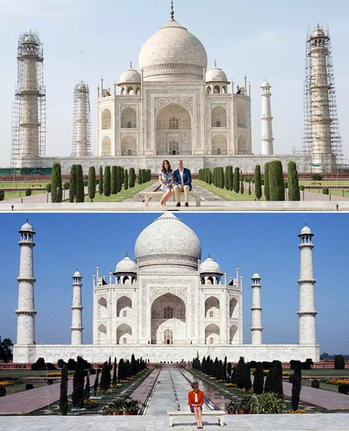 El momento en el que el príncipe William recreó la foto de su mamá en el Taj Mahal fue muy  comentado en internet.